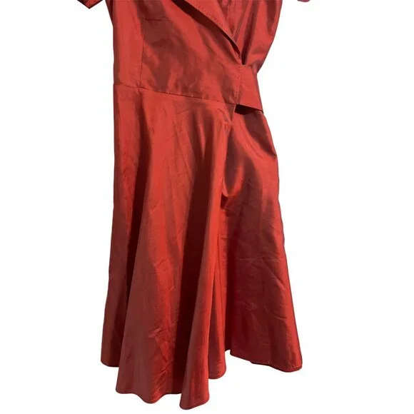 MAXMARA Shantung Wrap Dress Rust size Large*